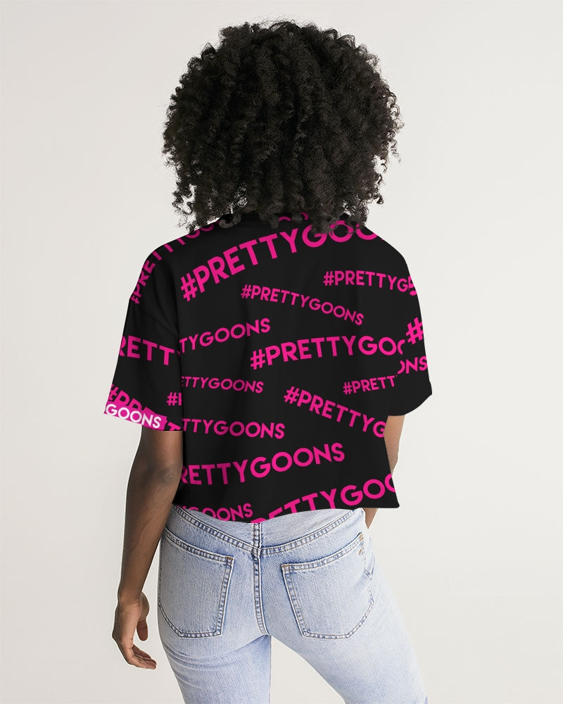 Pretty Goons all over Pink Women's Lounge Cropped Tee