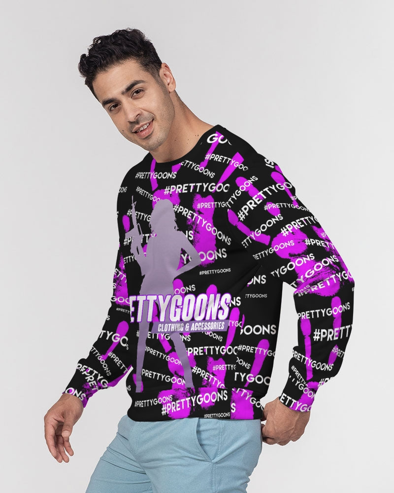 HIGH-FIVE-PURPLE Men's Classic French Terry Crewneck Pullover