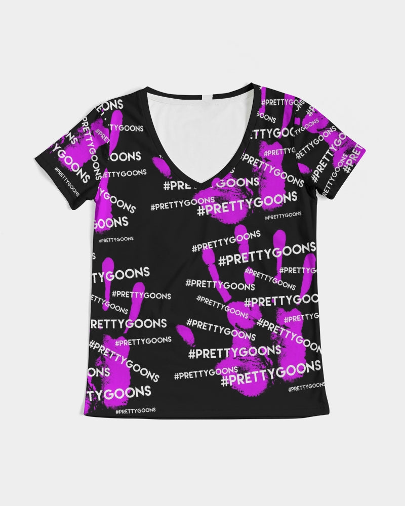 HIGH-FIVE-PURPLE Women's V-Neck Tee