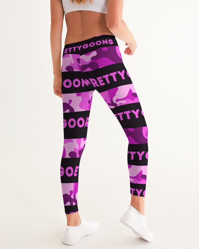 Pretty Goons Purple Camo Women's Yoga Pants