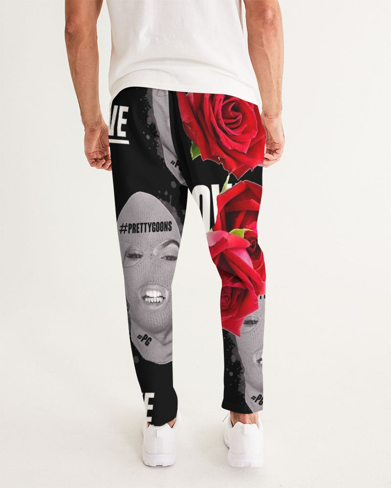 Pretty Goons Love BLACK Men's Joggers ROSE