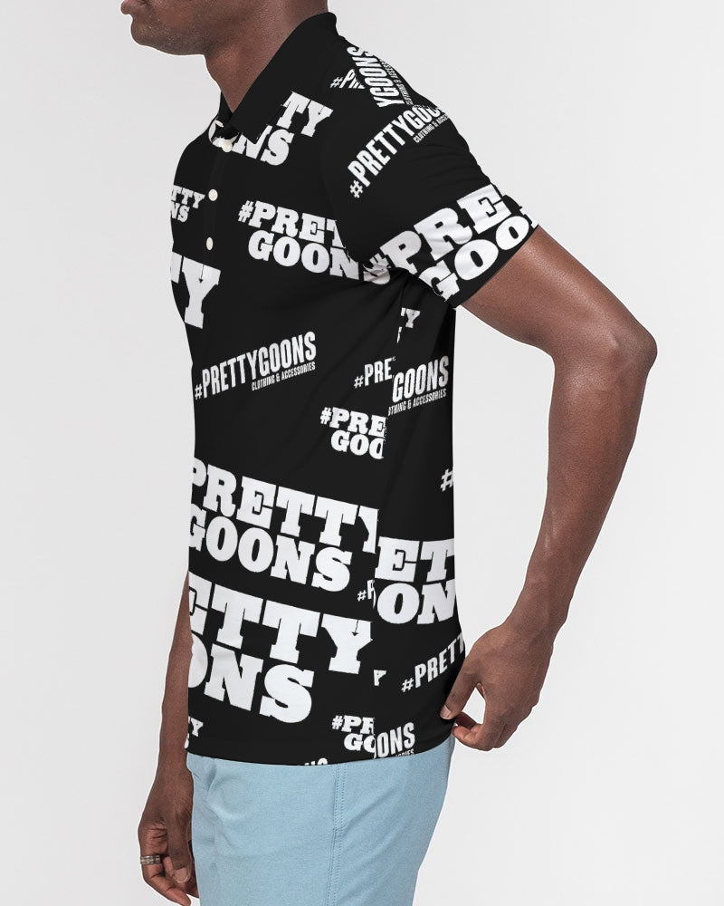 Pretty Goons Duped BLACK Men's Slim Fit Short Sleeve Polo