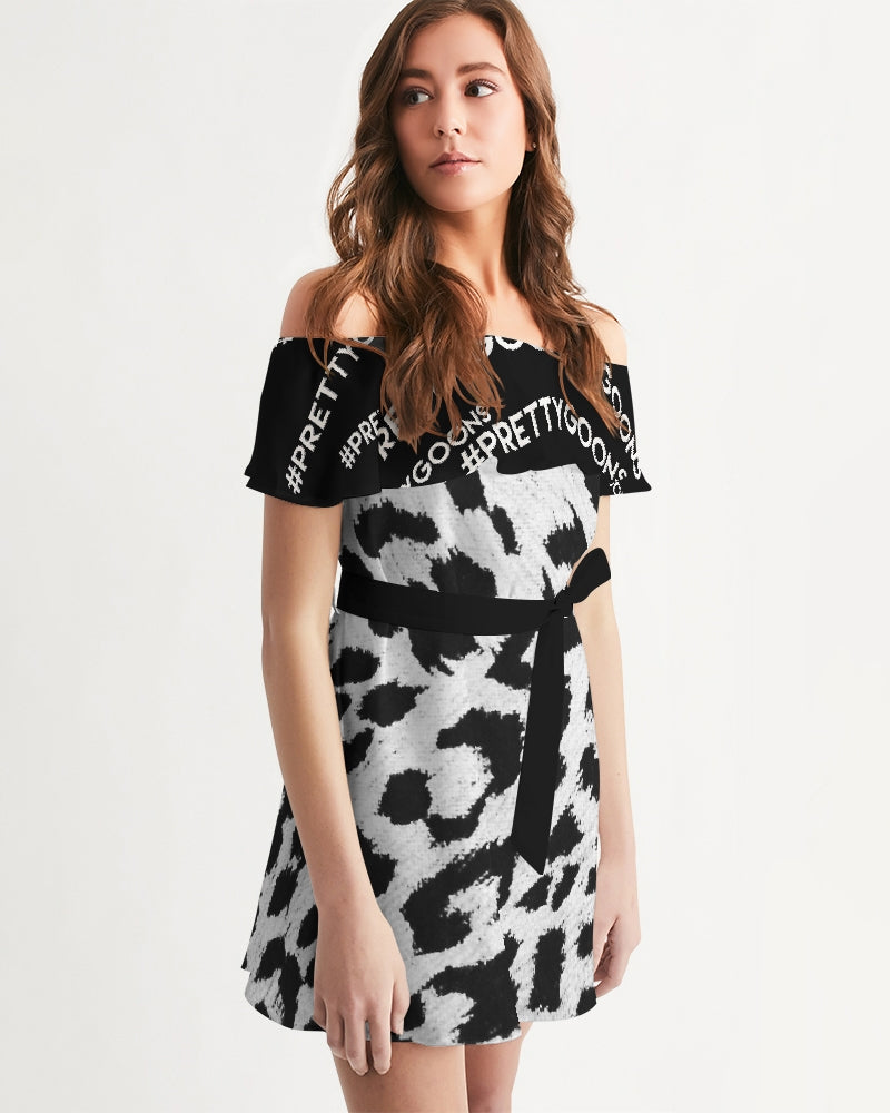 Pretty Goons Jaguar Women's Off-Shoulder Dress