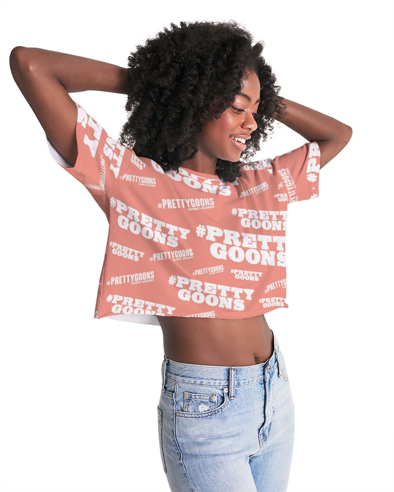 Pretty Goons Dups Salmon Women's Lounge Cropped Tee