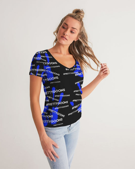 HIGH FIVE BLUE Women's V-Neck Tee