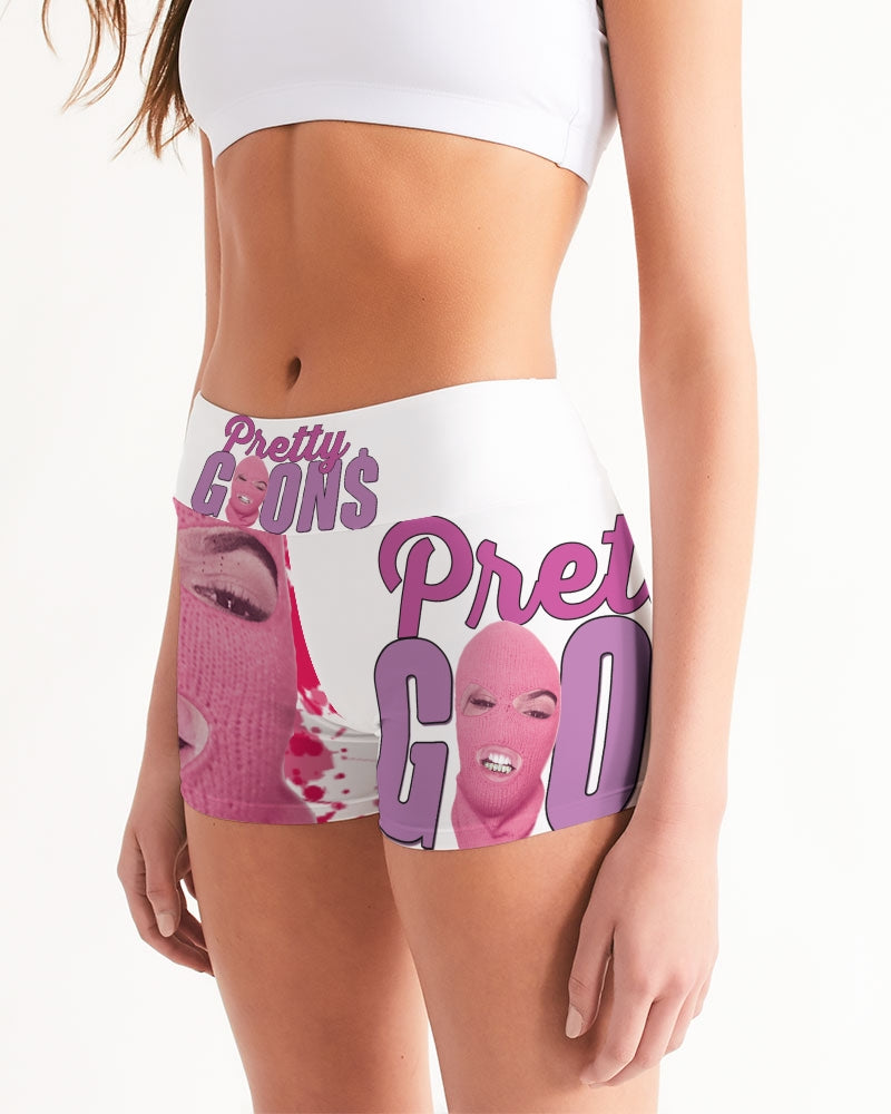 Pretty Goons Women's Mid-Rise Yoga Shorts