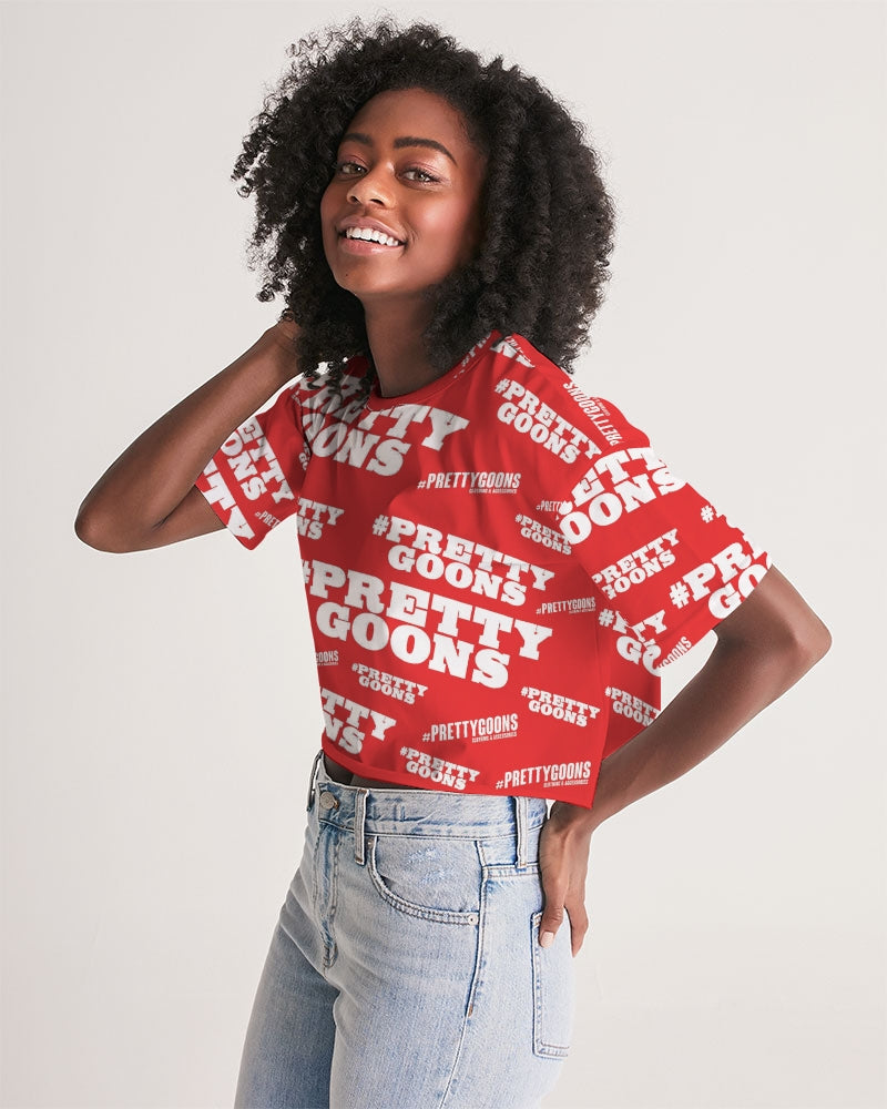 Pretty Goons Duped Red Women's Lounge Cropped Tee