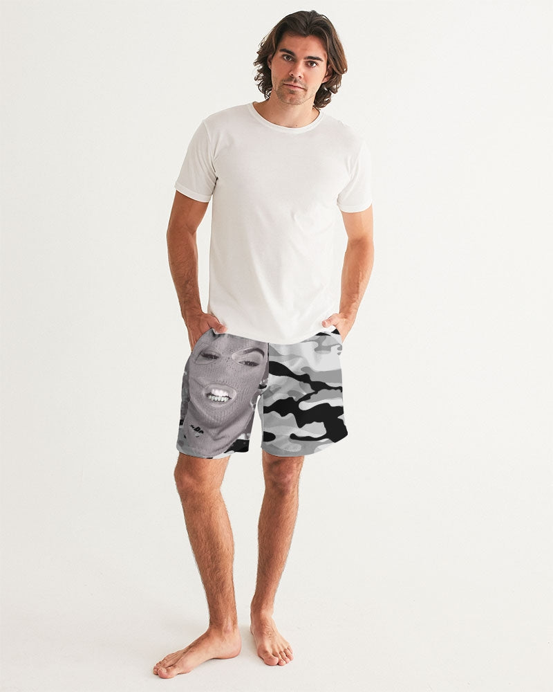 PRETTY GOONS GREY CAMO Men's Swim Trunk
