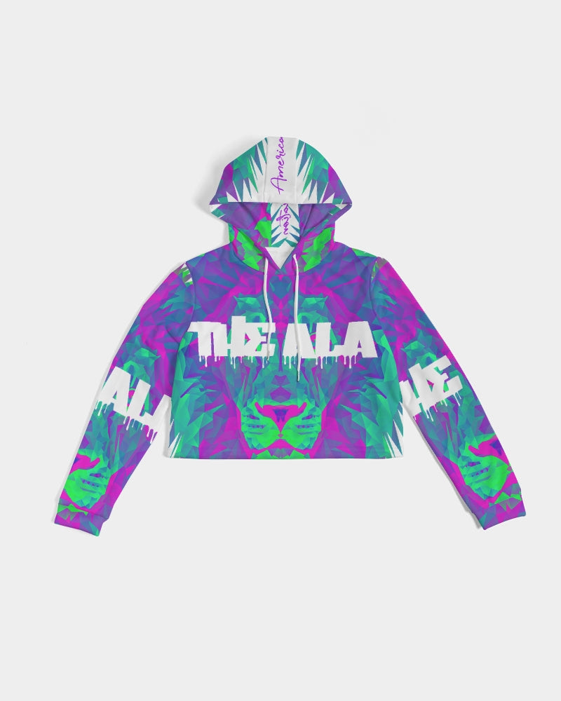 American Lion Association: Ethan Chapter 1 (Purple/Green) Women's Cropped Hoodie
