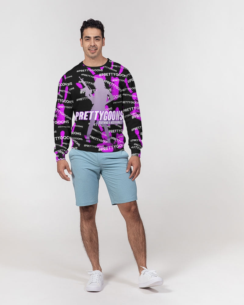 HIGH-FIVE-PURPLE Men's Classic French Terry Crewneck Pullover