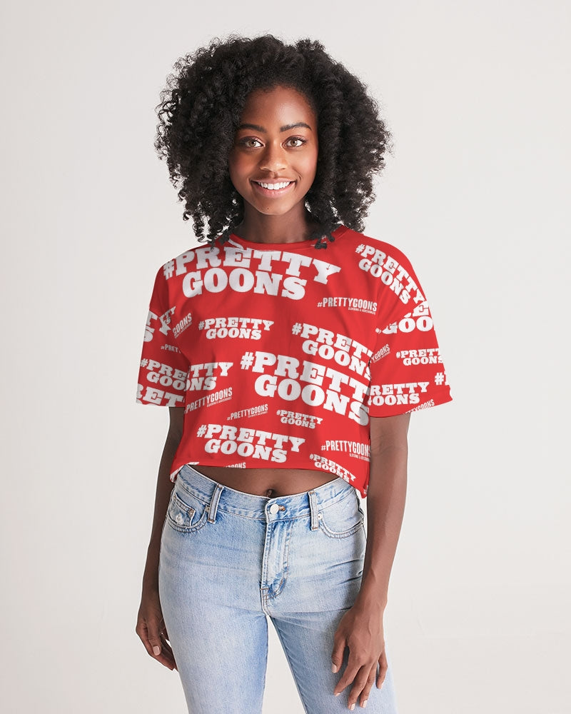 Pretty Goons Duped Red Women's Lounge Cropped Tee
