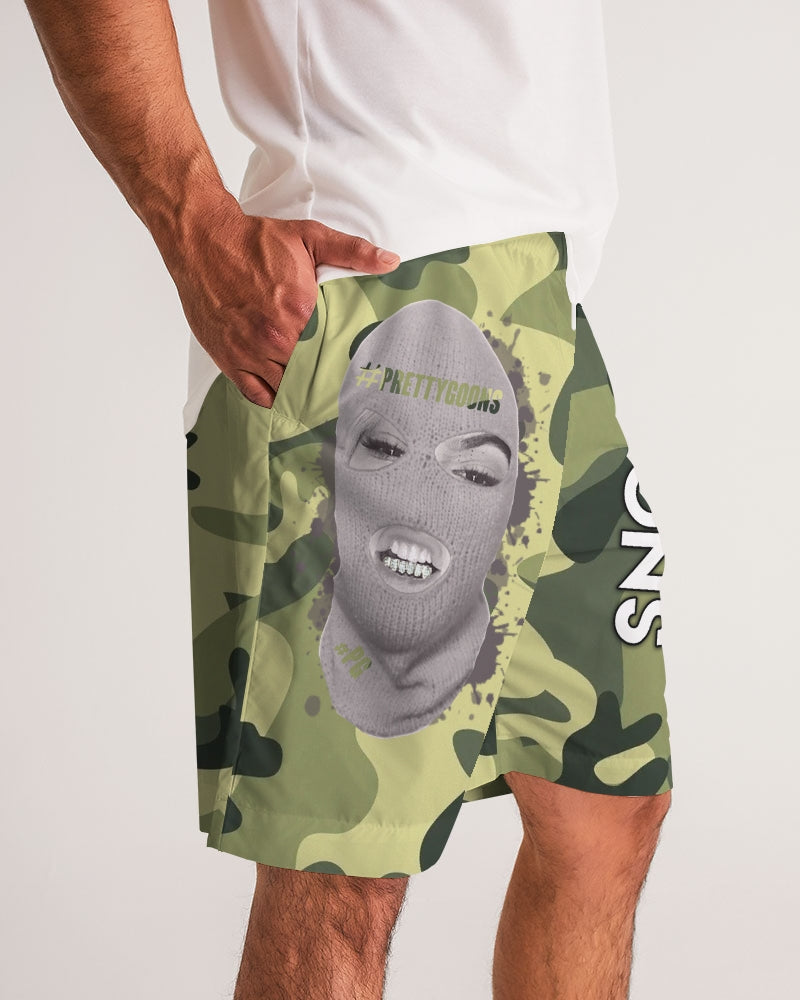 Pretty Goons Green Camo Men's Jogger Shorts