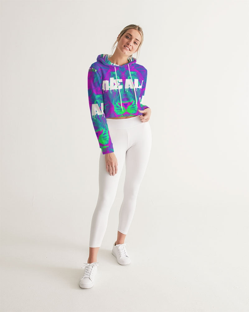 American Lion Association: Ethan Chapter 1 (Purple/Green) Women's Cropped Hoodie