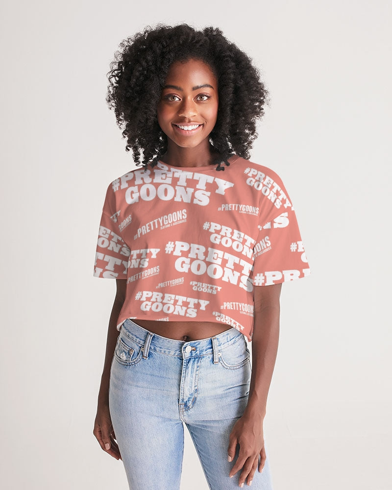 Pretty Goons Dups Salmon Women's Lounge Cropped Tee