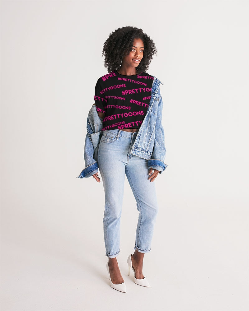 Pretty Goons all over Pink Women's Lounge Cropped Tee