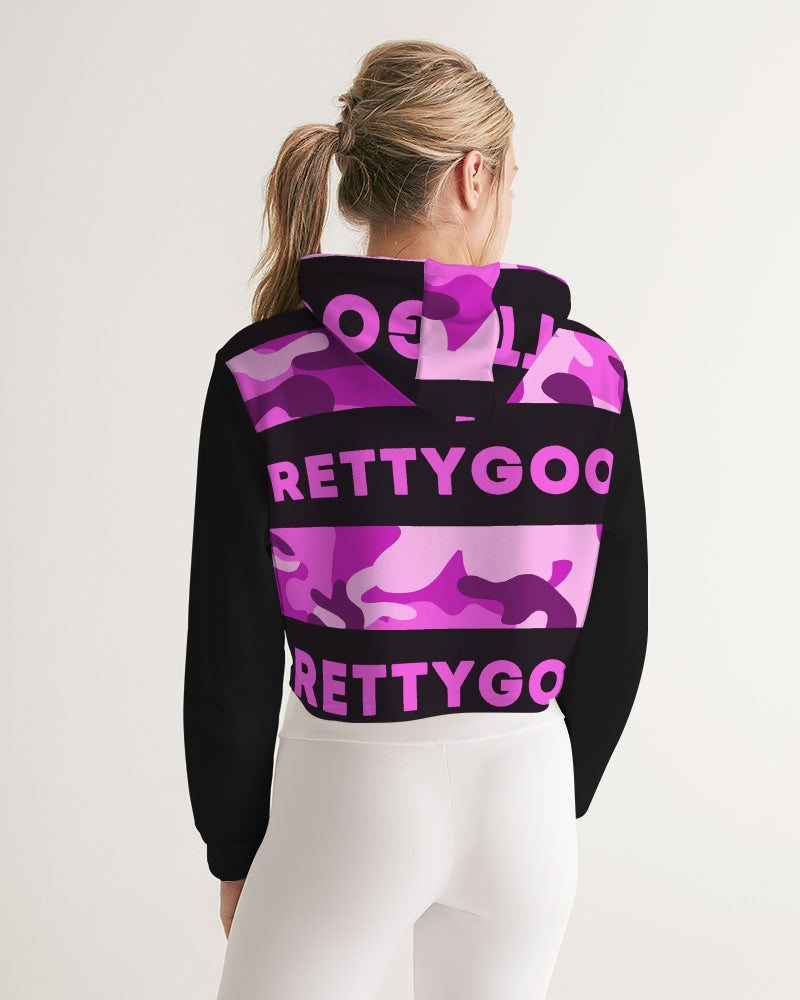 Pretty Goons Purple Camo Women's Cropped Hoodie