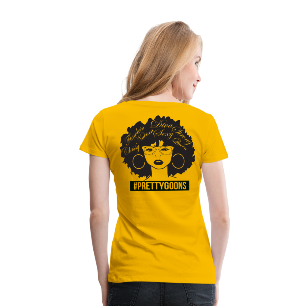 PRETTY GOONS AFRO AFFIRMATION YELLOW Women’s Premium T-Shirt - sun yellow