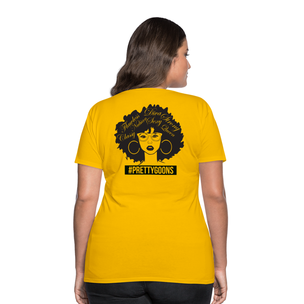 PRETTY GOONS AFRO AFFIRMATION YELLOW Women’s Premium T-Shirt - sun yellow