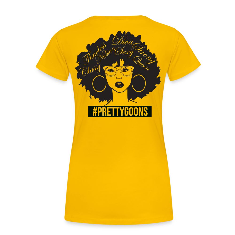 PRETTY GOONS AFRO AFFIRMATION YELLOW Women’s Premium T-Shirt - sun yellow