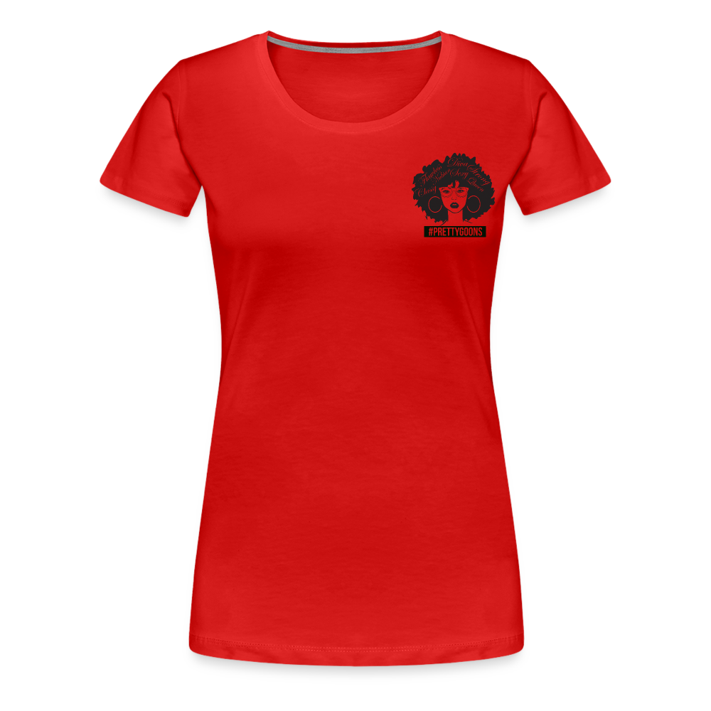 PRETTY GOONS AFRO AFFIRMATION RED Women’s Premium T-Shirt - red