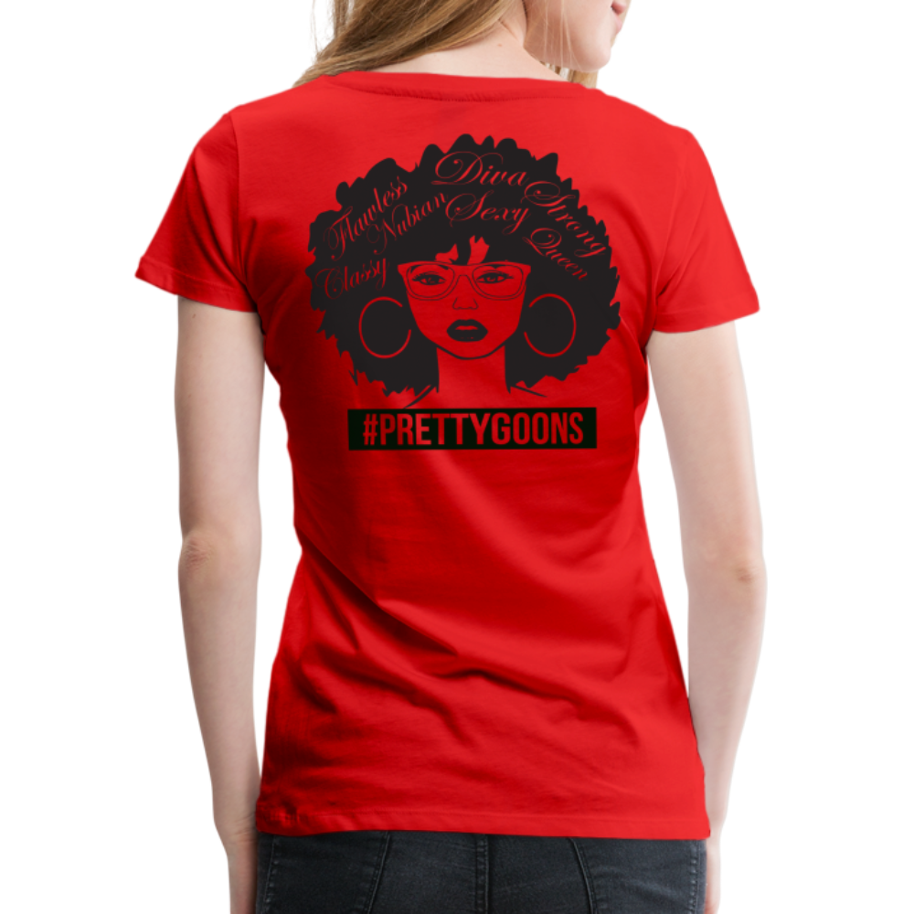 PRETTY GOONS AFRO AFFIRMATION RED Women’s Premium T-Shirt - red