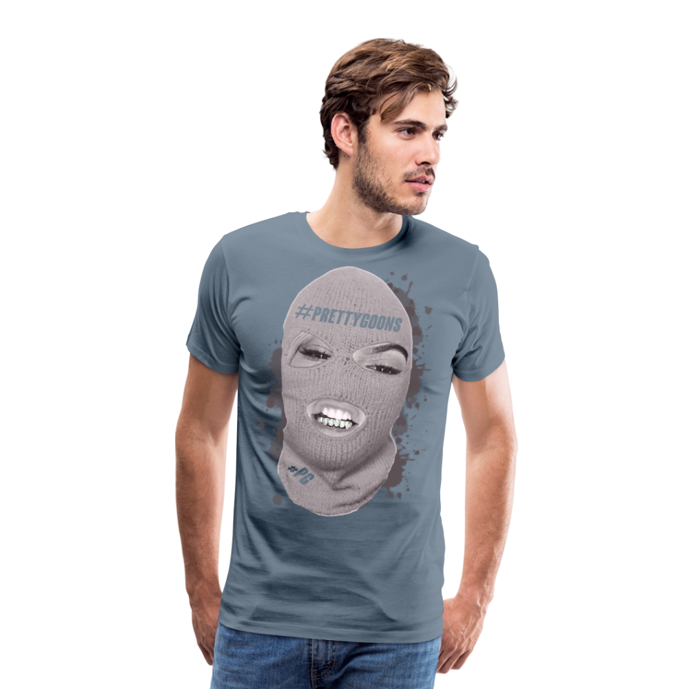 PRETTY GOONS BIG SKI MASK Men's Premium T-Shirt - steel blue