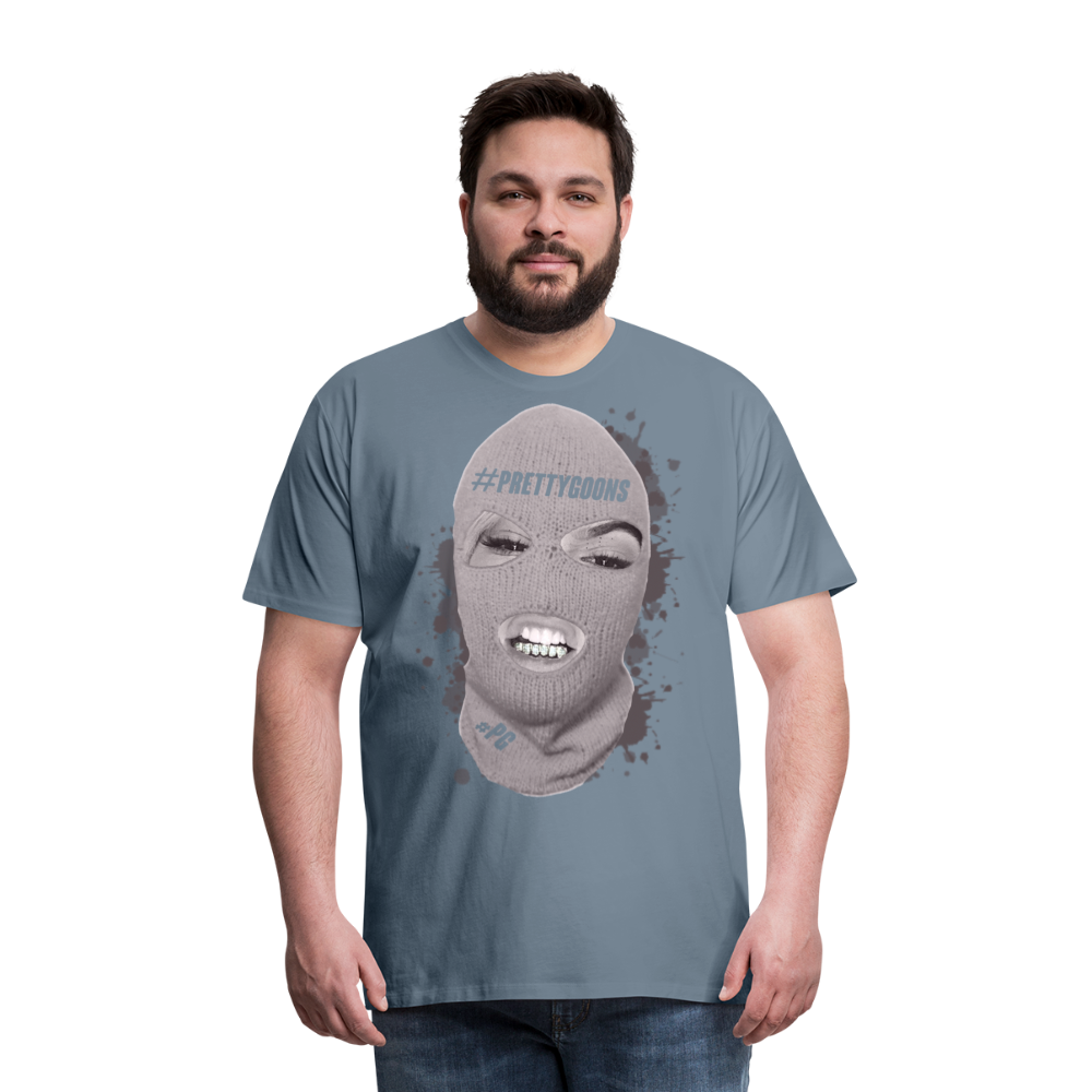 PRETTY GOONS BIG SKI MASK Men's Premium T-Shirt - steel blue