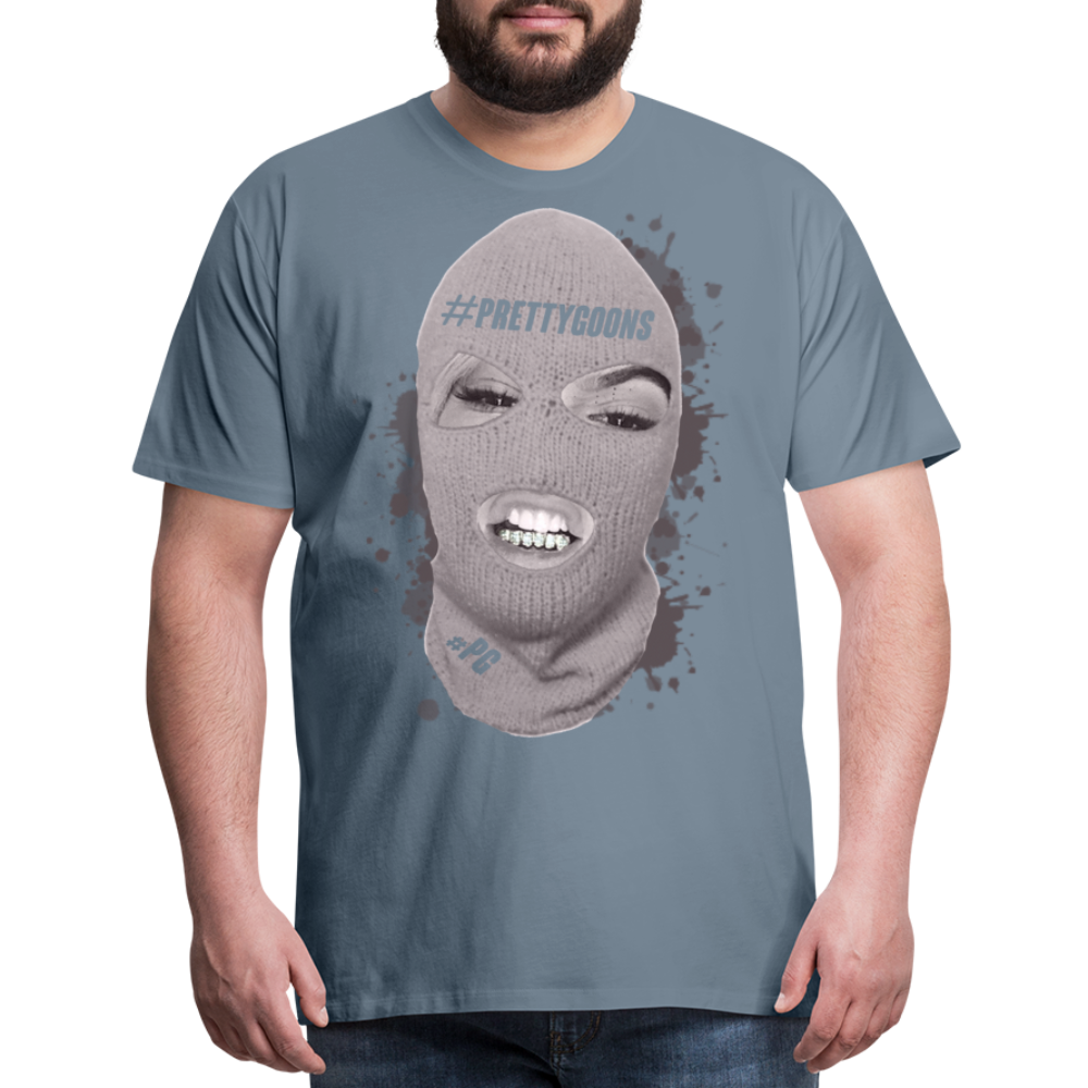 PRETTY GOONS BIG SKI MASK Men's Premium T-Shirt - steel blue