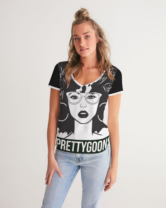 Pretty Goons Afro Women's V-Neck Tee