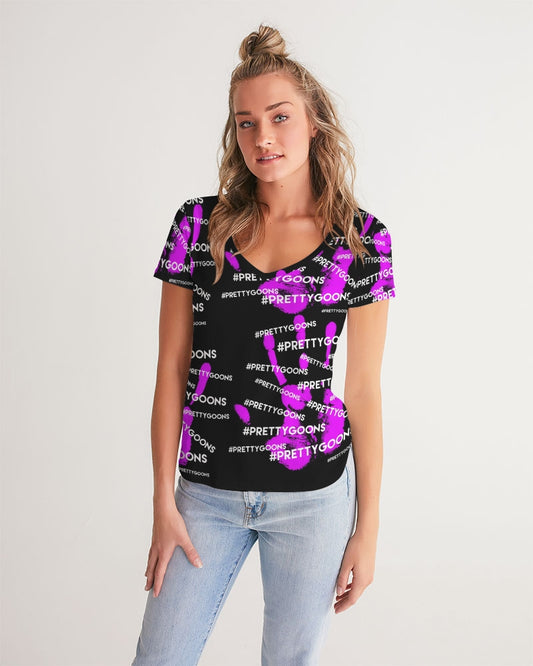 HIGH-FIVE-PURPLE Women's V-Neck Tee