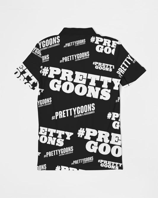 Pretty Goons Duped BLACK Men's Slim Fit Short Sleeve Polo