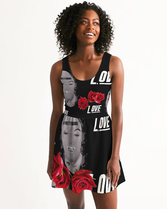 Love BLACK Women's Scoop Neck Skater Dress ROSE