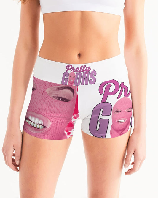 Pretty Goons Women's Mid-Rise Yoga Shorts