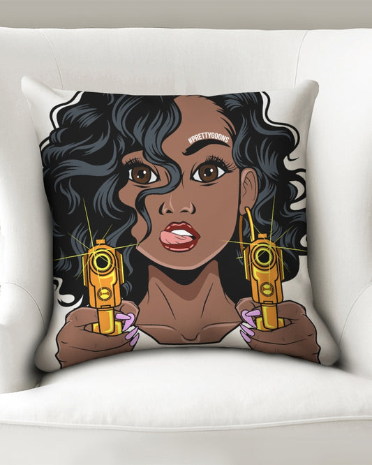Pretty-Goon-2-gold-guns Throw Pillow Case 18"x18"
