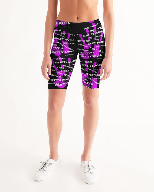 HIGH-FIVE-PURPLE Women's Mid-Rise Bike Shorts